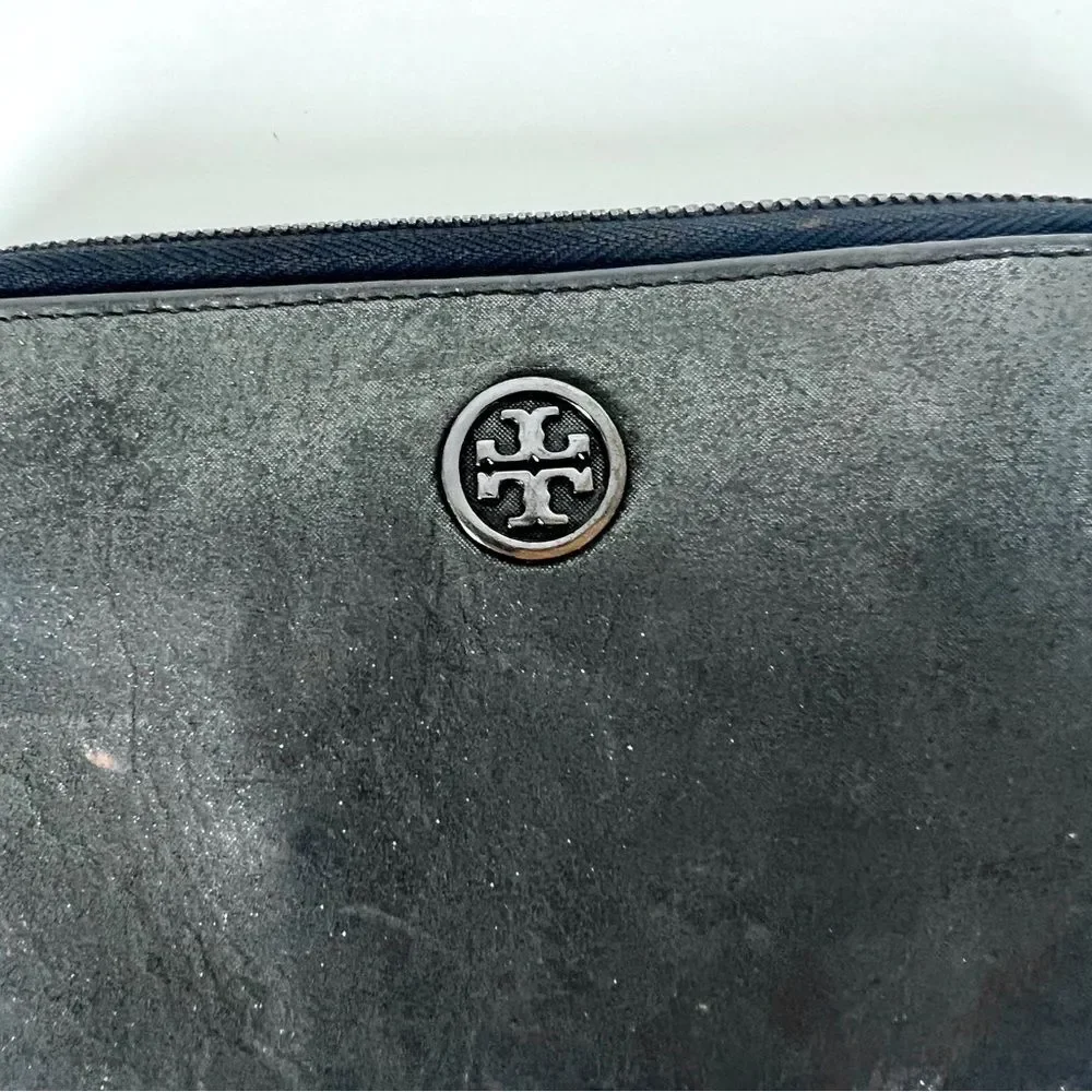 Tory Burch Grey Metallic Wallet